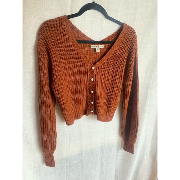 urban outfitters Sweaters - Love Change Italy Cardigan Burnt Orange Knit Top Women’s Medium Sweater Chunky